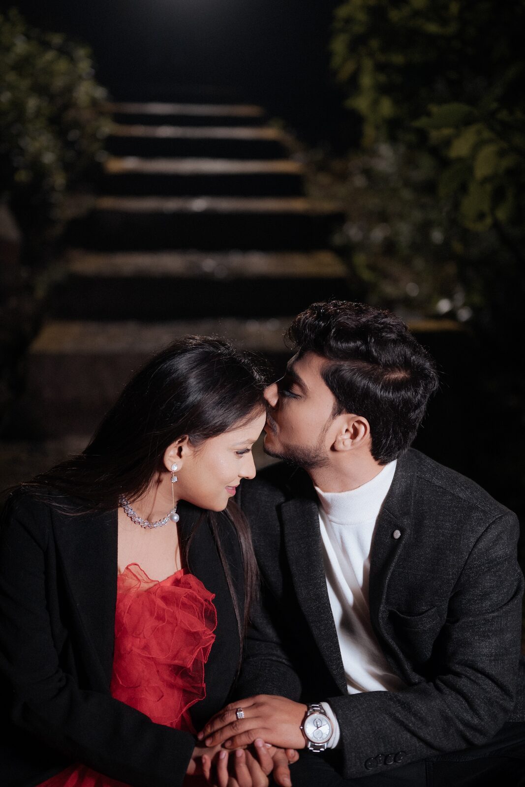 Pre-wedding shoot in Mukteshwar — forest night · PickYouPic