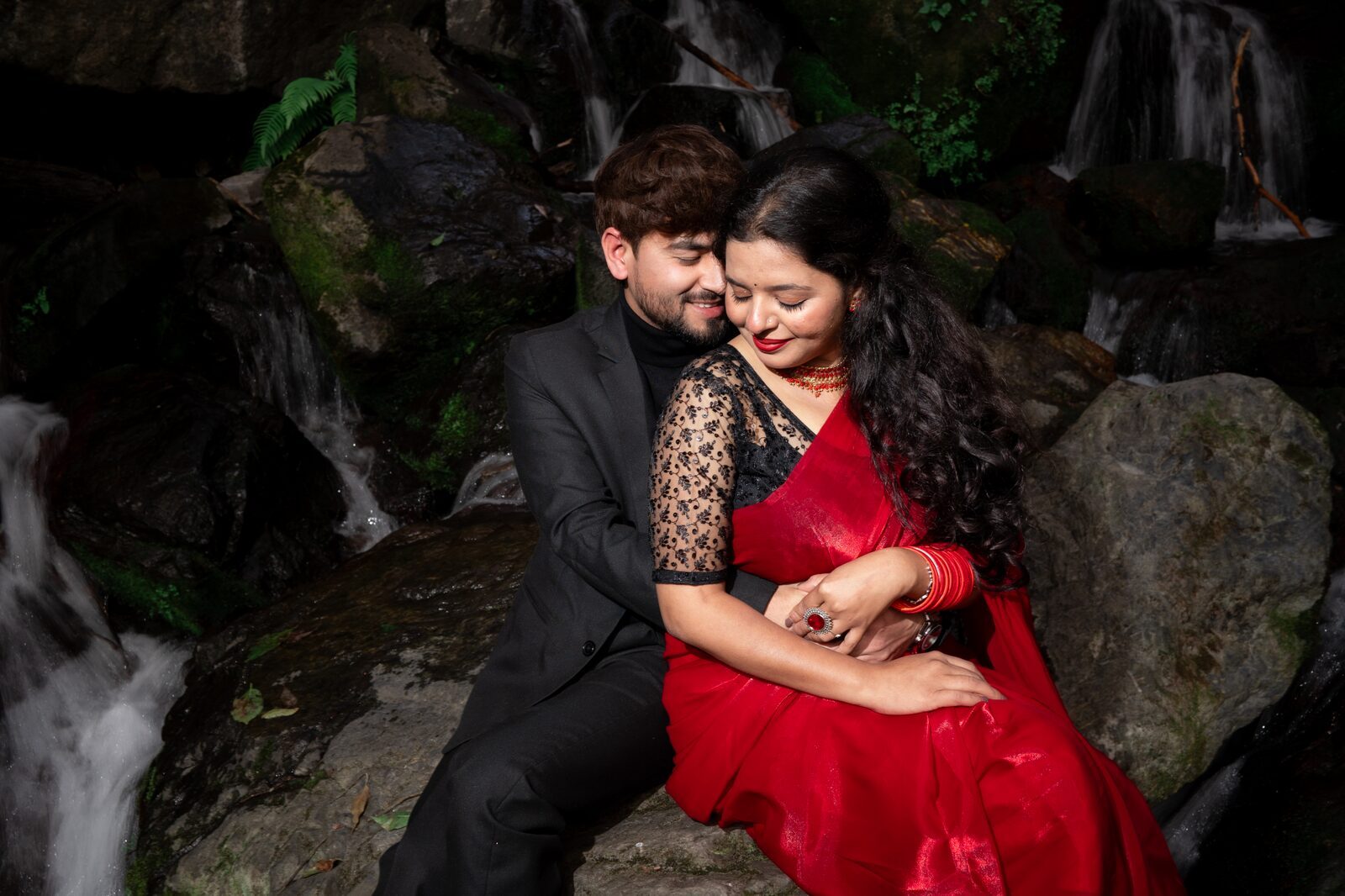 Pre-wedding shoot in Nainital — waterfall · PickYouPic